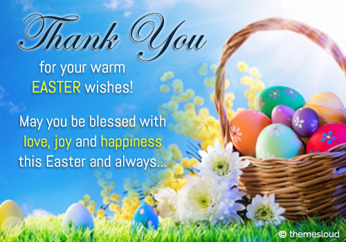 Thank You For Warm Easter Wishes! Free Thank You eCards, Greeting Cards ...