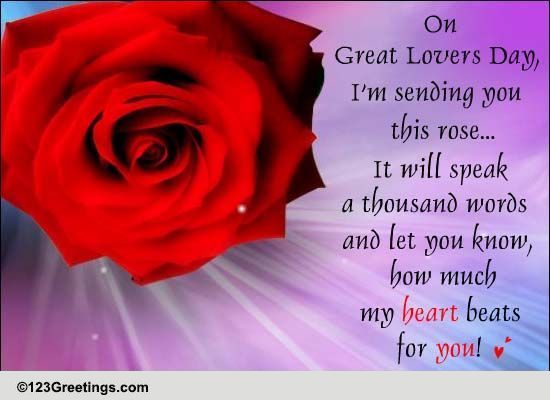 My Heart Beats For You... Free Great Lovers Day eCards, Greeting Cards ...