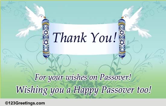 Send Thank You For Passover Greetings.