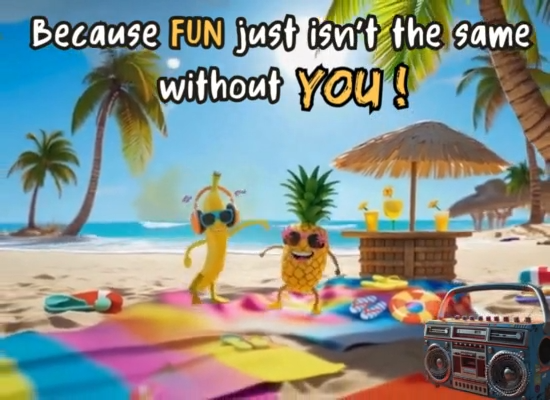 Send Fun Beach Party Day Wishes!