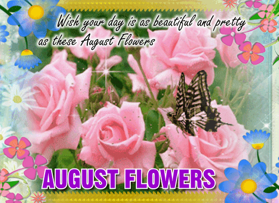A Pretty August Flowers Card For You.