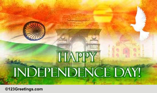 Across The Miles... Free Independence Day (India) eCards, Greeting ...