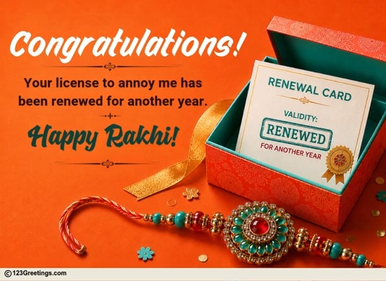 A Funny Rakhi Card For Your Brother
