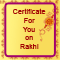 A Raksha Bandhan Certificate.