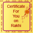 A Raksha Bandhan Certificate.