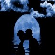 Happy Romance Day. Couple And Moon.