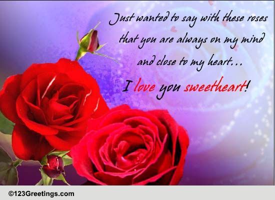 I Love You Sweetheart... Free Romance Awareness Month eCards | 123 ...