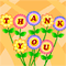 Thank You Wish With Smiling Flowers.