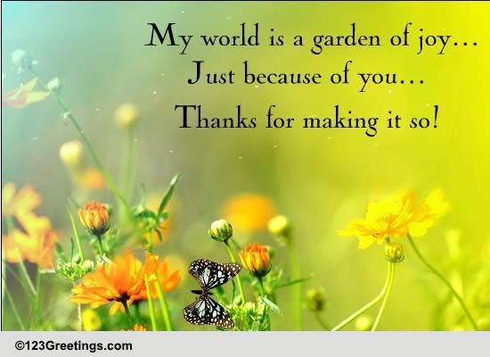 Just Because Of You... Free Thank You Day eCards, Greeting Cards | 123 ...