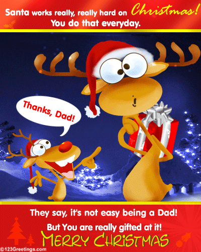 Merry Christmas, Dad! Free Family eCards, Greeting Cards | 123 Greetings