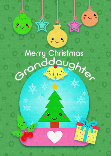Merry Christmas Granddaughter, Kawaii.