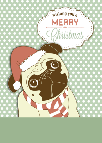 Funny Pug Dog Christmas Wishes!