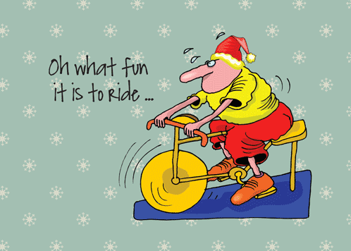 Bike Exercising Humorous Christmas.