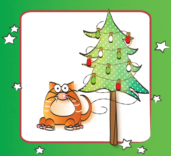 Funny Christmas Card - Tree Fainted.