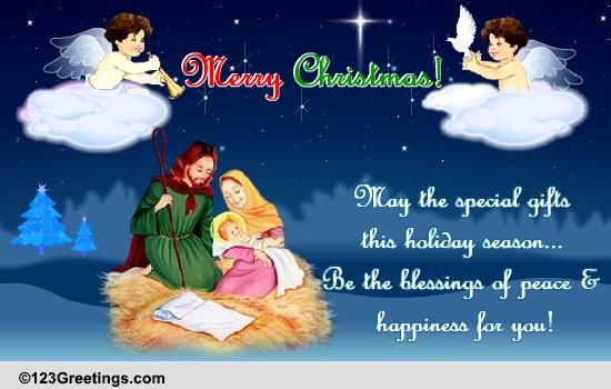 Blessings Of Peace 'N Happiness... Free Good Tidings eCards | 123 Greetings