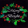 Merry And Bright Black Floral Card.