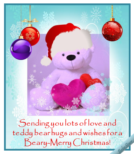 Beary-Merry Christmas! Free Hugs eCards, Greeting Cards | 123 Greetings