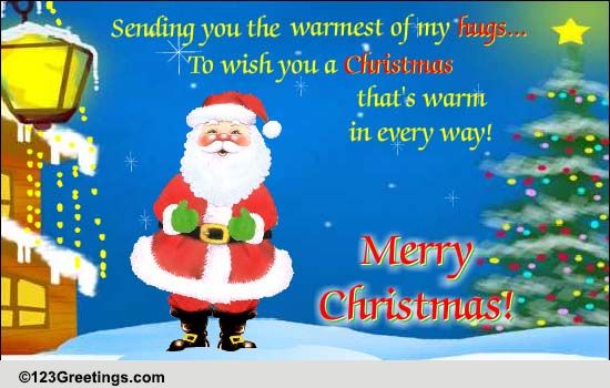 Warm Santa Hugs! Free Hugs eCards, Greeting Cards | 123 Greetings