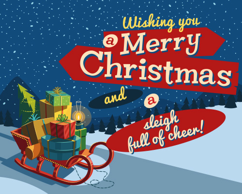 A Sleigh Full Of Cheer Free Merry Christmas Wishes eCards  123 Greetings