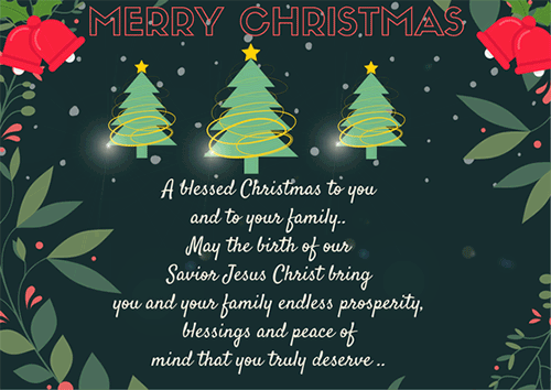 A Blessed Christmas To You.