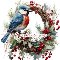 Beautiful Bird %26 Wreath Christmas Card.