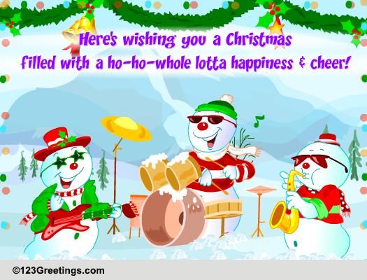 A Lively Christmas Wish! Free Merry Christmas Wishes eCards | 123 Greetings