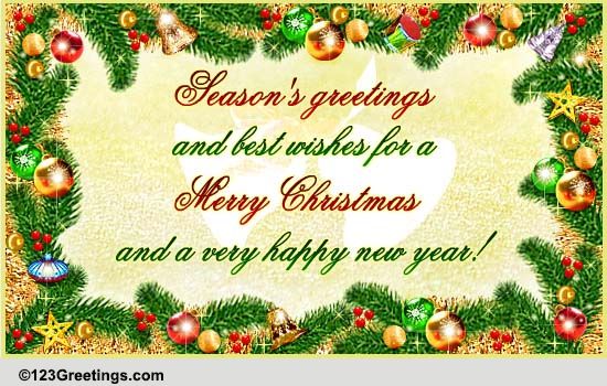 Greetings For The Christmas Season! Free Merry Christmas Wishes eCards ...
