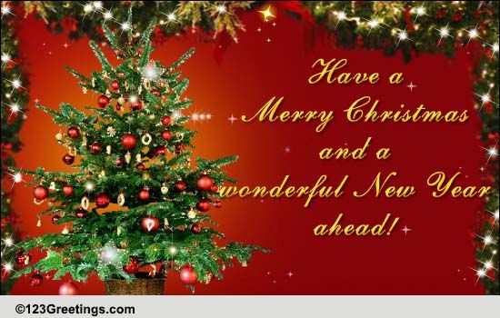 A Christmas Tree And Wishes! Free Merry Christmas Wishes eCards | 123 ...