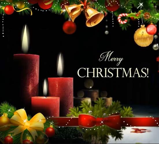 Merry Christmas Wishes With Candles. Free Merry Christmas Wishes eCards ...