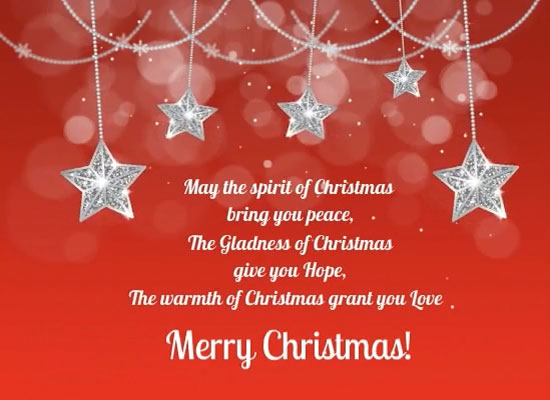 Warmth Of Christmas Grant You Love. Free Merry Christmas Wishes eCards ...