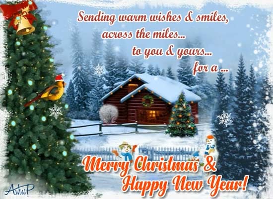 Close In Thought ... Across The Miles. Free Merry Christmas Wishes ...