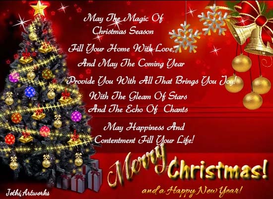 Christmas Seasonal Blessings! Free Merry Christmas Wishes eCards | 123 ...