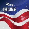 Patriotic Christmas Wishes With Flag.