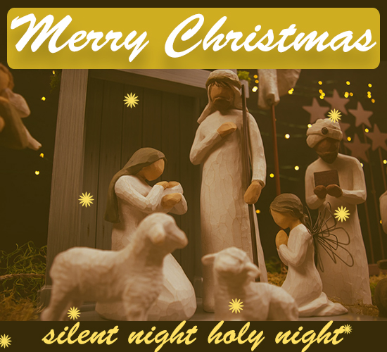 Merry Christmas, Nativity White.