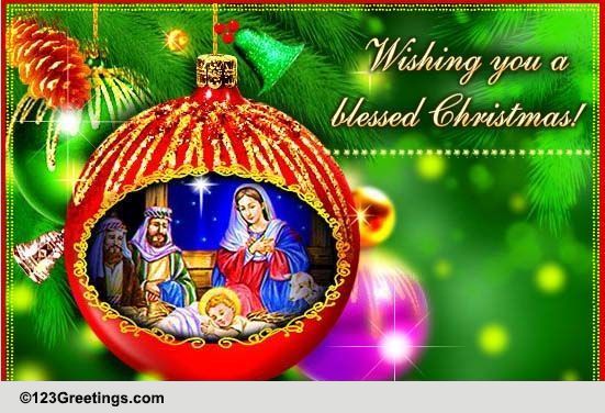 Blessed Christmas! Free Nativity Scene eCards, Greeting Cards | 123 ...