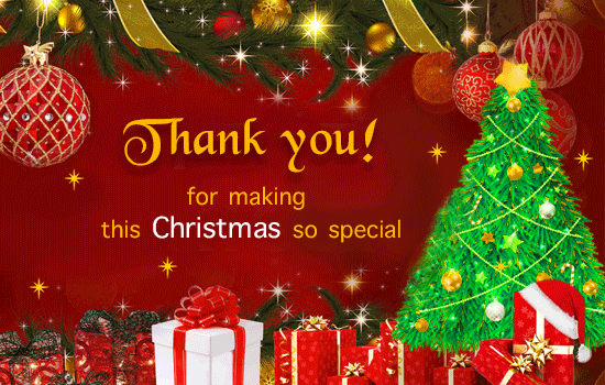 Bright Christmas Thank You Note!