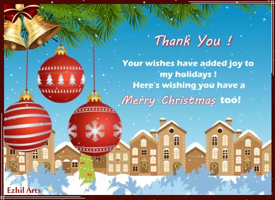 Merry Christmas To You Too! Free Thank You eCards, Greeting Cards | 123 ...