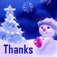 Snow Doll Cute Thank You Glowing Tree.