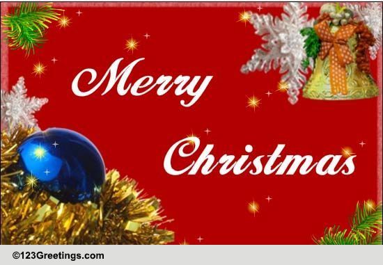 Sparkling Christmas Greeting. Free Christmas Card Day eCards | 123 ...