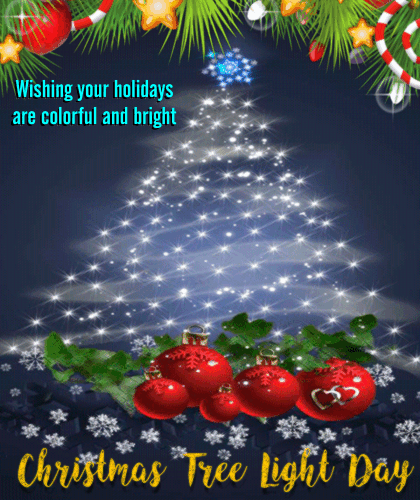 My Christmas Tree Light Day Card.
