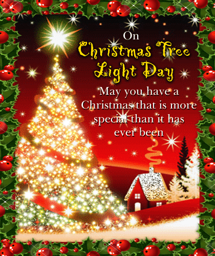 Christmas Tree Light Day Wish Card.