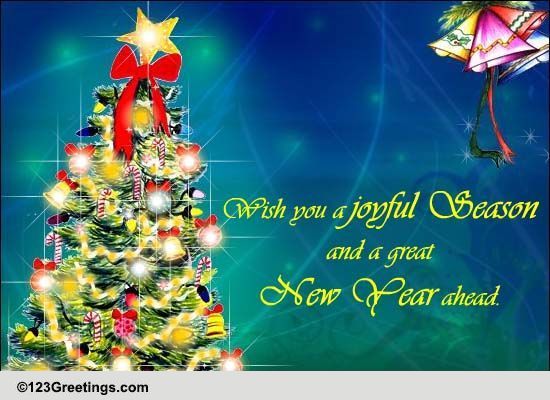 Joy And Cheer To Your Heart... Free Christmas Tree Light Day eCards ...