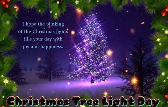 The Blinking Of The Christmas Lights. Free Christmas Tree Light Day ...