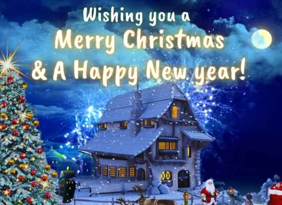 Christmas & New Year Wishes For All. Free English eCards | 123 Greetings