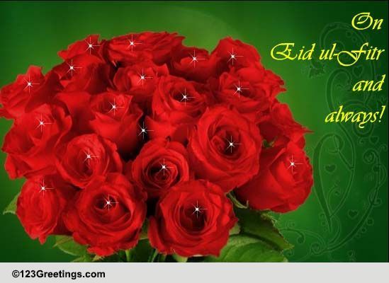 Eid ul-Fitr Floral Wishes Cards, Free Eid ul-Fitr Floral 