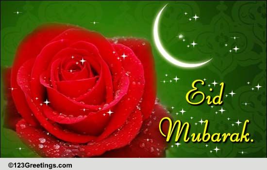 Say Eid Mubarak With Flowers. Free Floral Wishes eCards, Greeting Cards ...