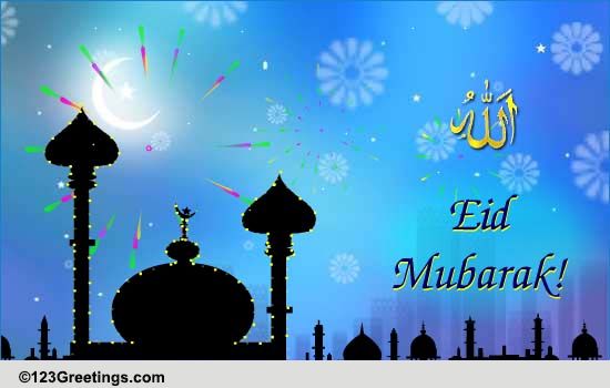 Eid ul-Fitr Religious Blessings Cards, Free Eid ul-Fitr 