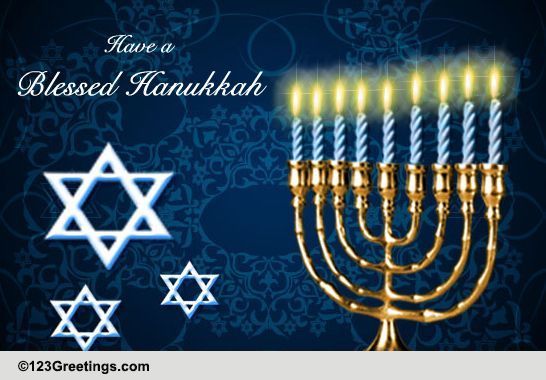 Blessed Hanukkah. Free Religious Blessings eCards, Greeting Cards | 123 ...