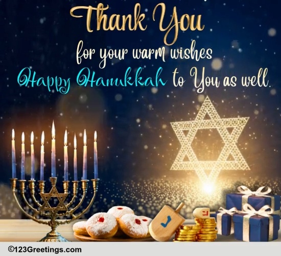 Perfect Thankyou Ecard For Hanukkah Free Thank You eCards | 123 Greetings