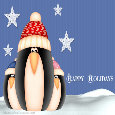Penguins & Snowflakes Happy Holidays.